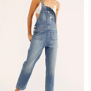 Lee x Free People Denim Overalls Retro Vtg Style Straight Leg